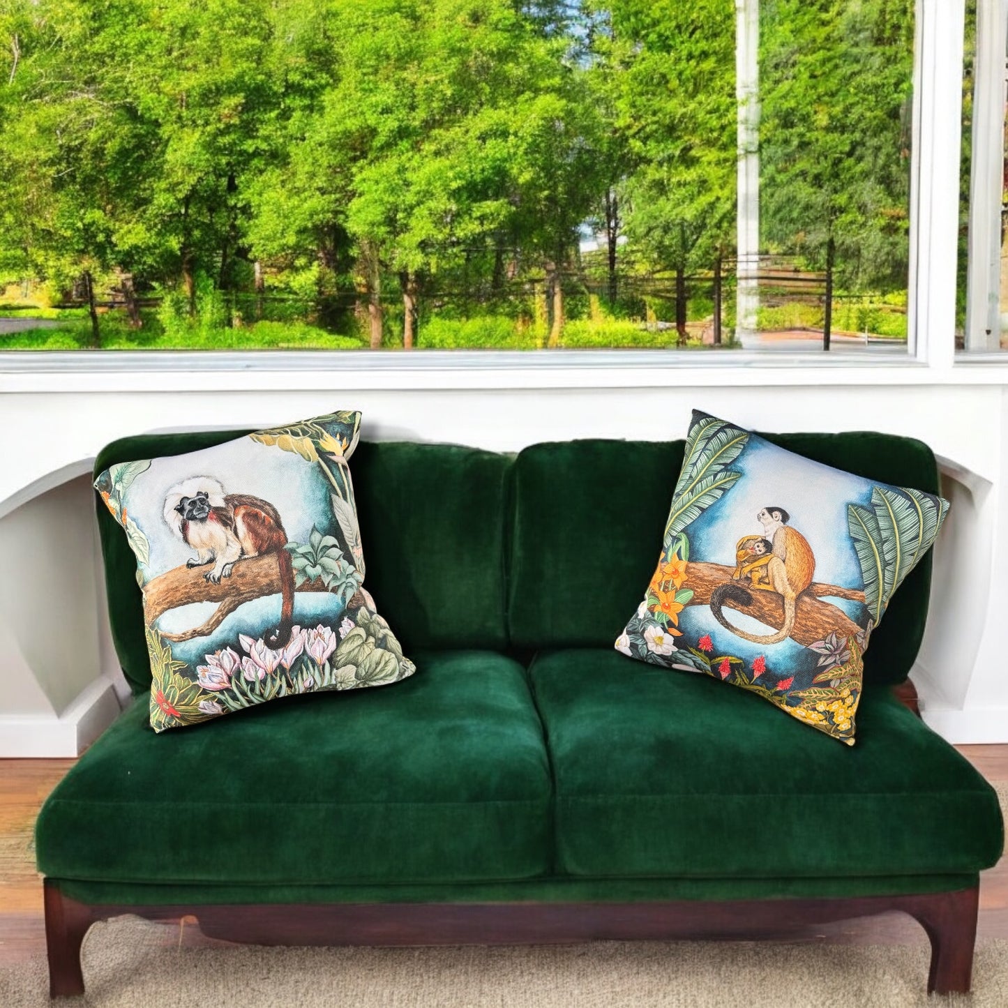 Squirrel Monkey Cushion Cover - (16x 16 inches)