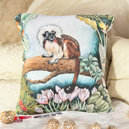 Tropical Monkey Cushion Cover - (16 x 16 inch)